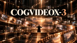 جلد CogVideoX-3 با طراحی سه‌بعدی مشکی و نور مسی