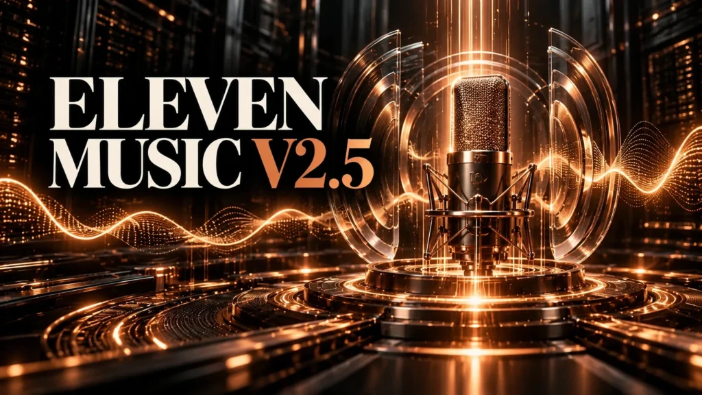 جلد Eleven Music v2.5 با طراحی سه‌بعدی مشکی و نور مسی