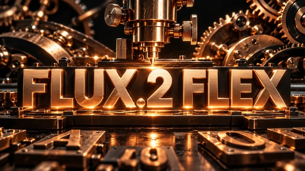 نام بزرگ FLUX.2 Flex روی تصویر شاخص اختصاصی Buffalo147 AI با نشانه‌های بصری کاربرد مدل