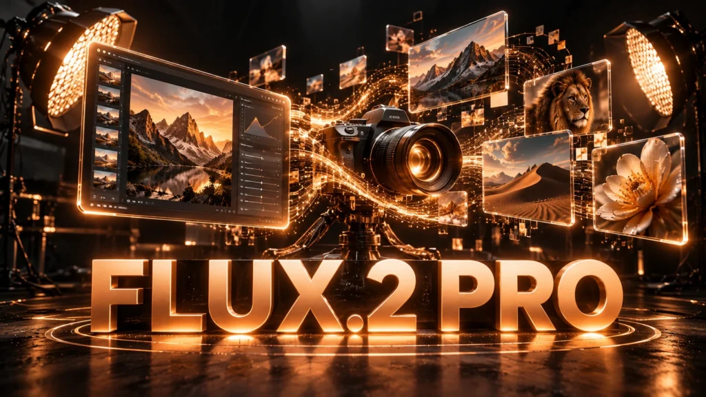 نام بزرگ FLUX.2 Pro روی تصویر شاخص اختصاصی Buffalo147 AI با نشانه‌های بصری کاربرد مدل