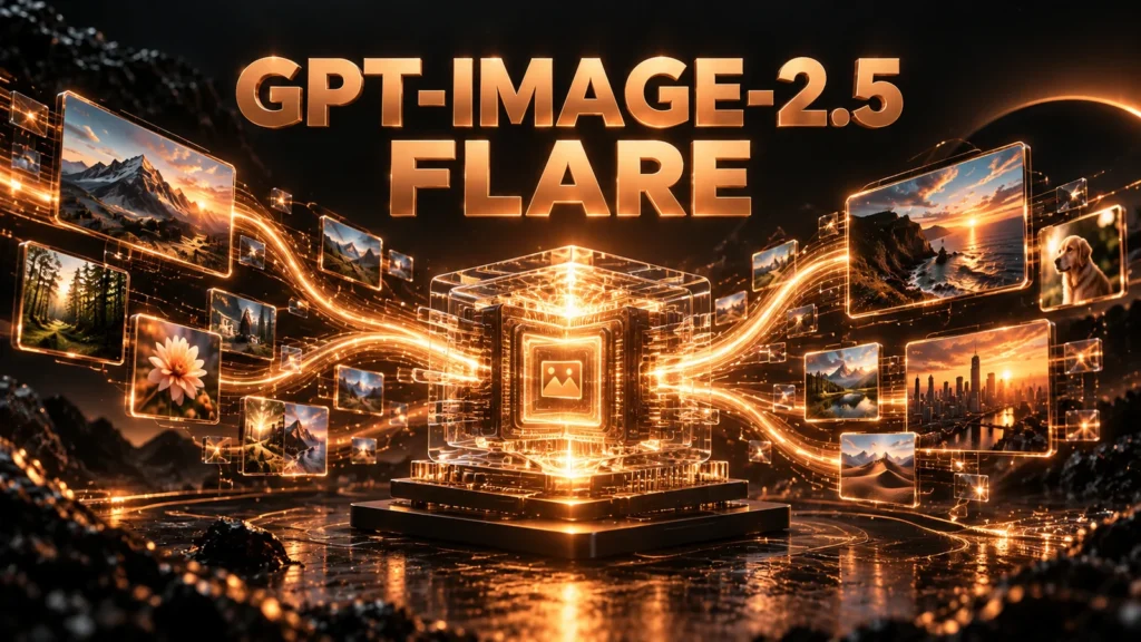 نام بزرگ GPT-Image-2.5 Flare روی تصویر شاخص اختصاصی Buffalo147 AI با نشانه‌های بصری کاربرد مدل