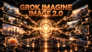 نام بزرگ Grok Imagine Image 2.0 روی تصویر شاخص اختصاصی Buffalo147 AI با نشانه‌های بصری کاربرد مدل