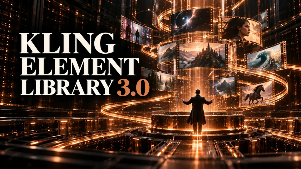 جلد Kling Element Library 3.0 با طراحی سه‌بعدی مشکی و نور مسی