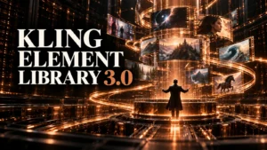 جلد Kling Element Library 3.0 با طراحی سه‌بعدی مشکی و نور مسی