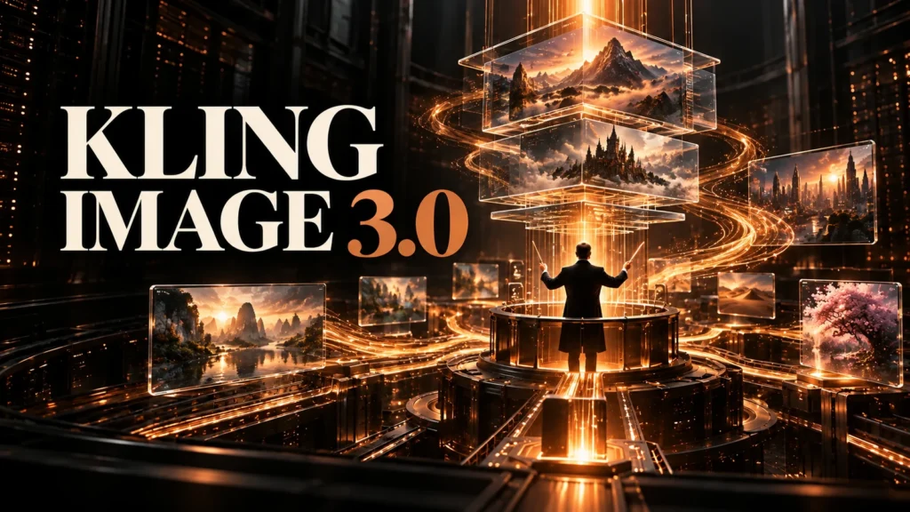 جلد Kling Image 3.0 با طراحی سه‌بعدی مشکی و نور مسی