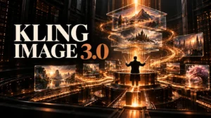 جلد Kling Image 3.0 با طراحی سه‌بعدی مشکی و نور مسی