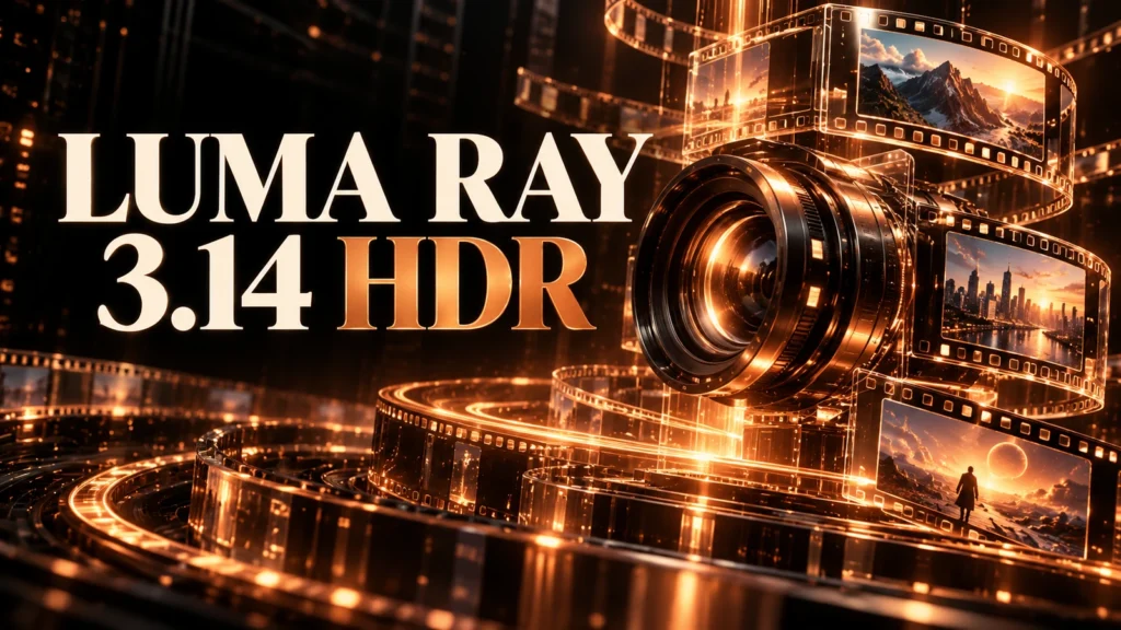 جلد Luma Ray 3.14 HDR با طراحی سه‌بعدی مشکی و نور مسی