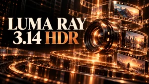 جلد Luma Ray 3.14 HDR با طراحی سه‌بعدی مشکی و نور مسی