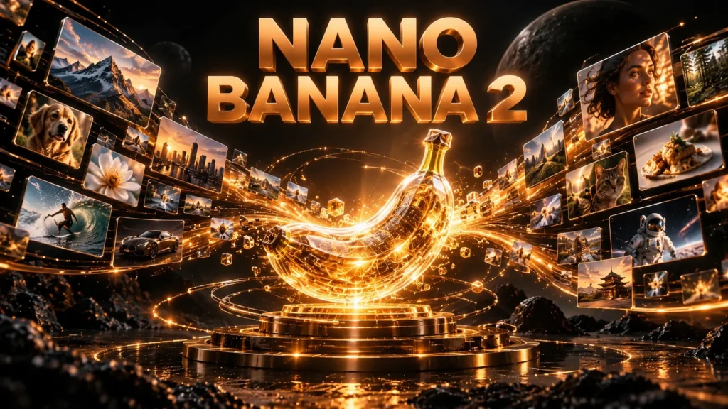 نام بزرگ Nano Banana 2 روی تصویر شاخص اختصاصی Buffalo147 AI با نشانه‌های بصری کاربرد مدل