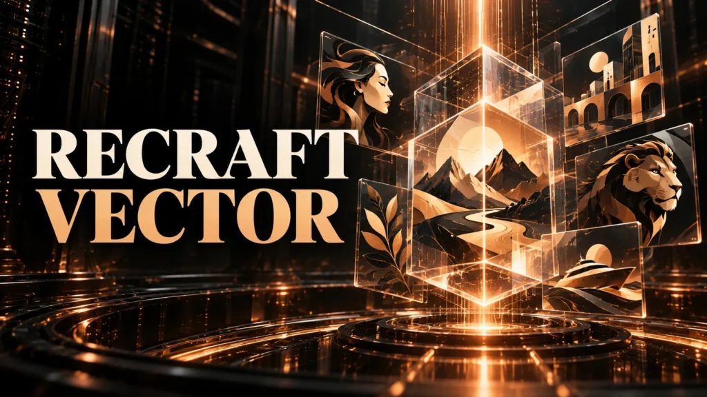 جلد Recraft Vector با طراحی سه‌بعدی مشکی و نور مسی