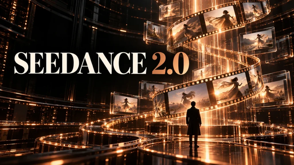 جلد Seedance 2.0 با طراحی سه‌بعدی مشکی و نور مسی