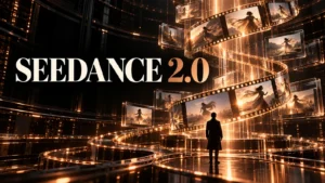 جلد Seedance 2.0 با طراحی سه‌بعدی مشکی و نور مسی