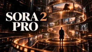 جلد Sora 2 Pro با طراحی سه‌بعدی مشکی و نور مسی