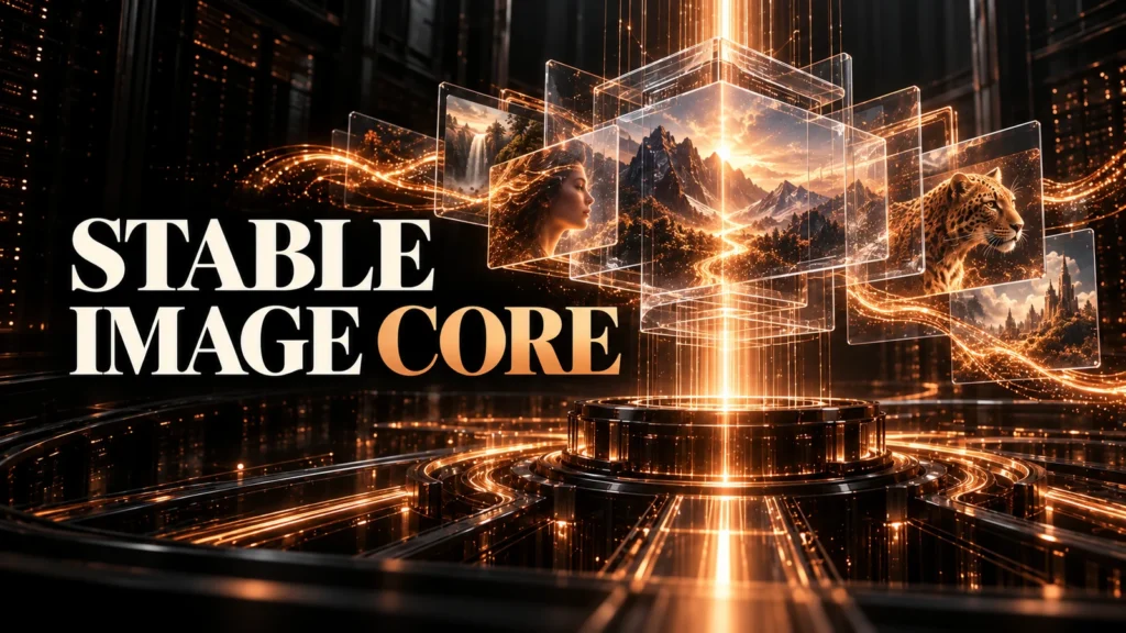 جلد Stable Image Core با طراحی سه‌بعدی مشکی و نور مسی